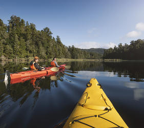 Join Dale from Franz Josef Wilderness Tours on a scenic kayaking trip through Westland Tai Poutini National Park.