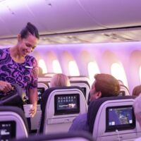 In flight service onboard Air New Zealand