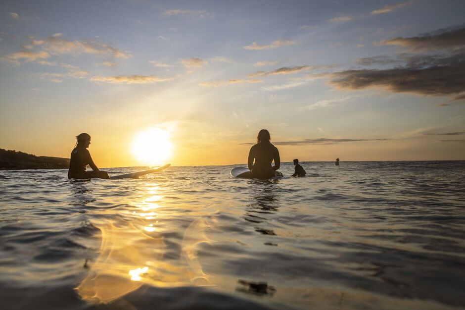 Surfing in Raglan, Waikato