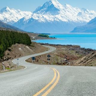 Highway overlooking Mount Cook, Canterbury