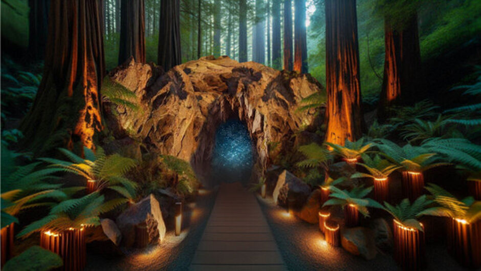 Redwoods Glow-worm experience - artist impression