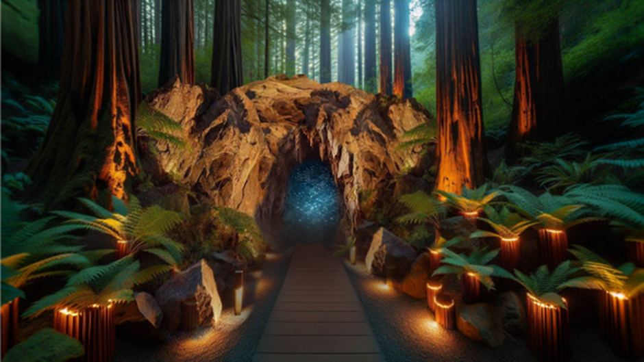 Redwoods Glow-worm experience - artist impression