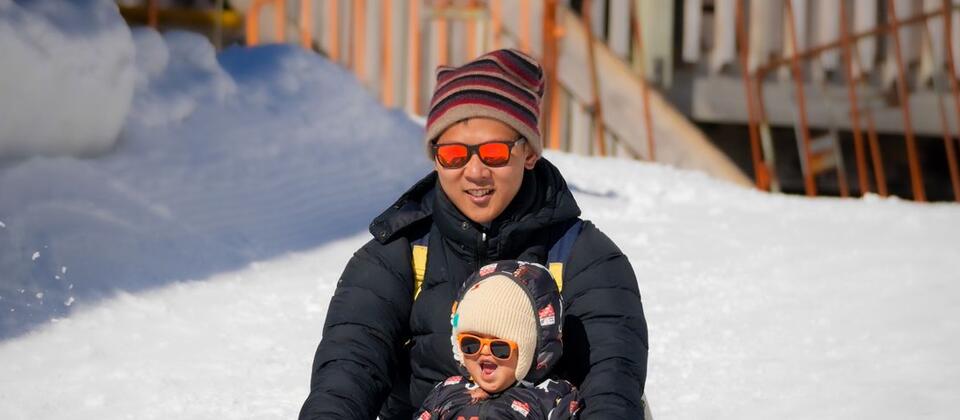 Snowland sledding fun at whakapapa ski area