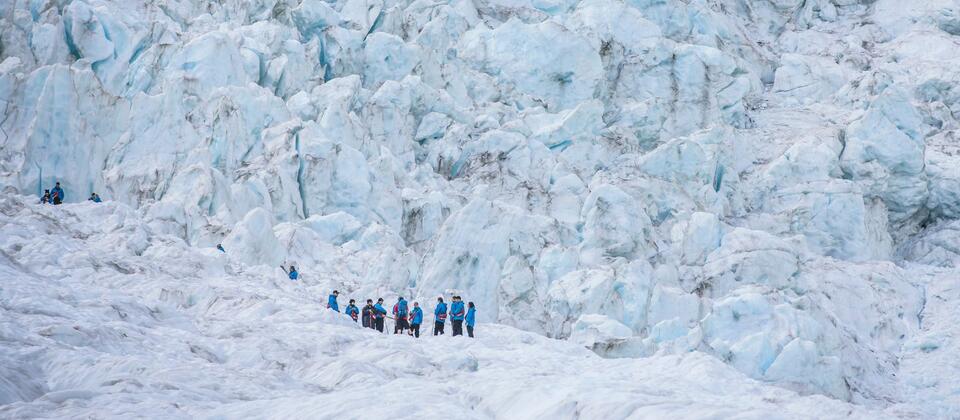 Heli hike an ancient glacier
